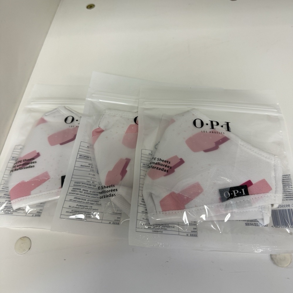 3 Pack Non-medical OPI Reusable Face Mask Pink White